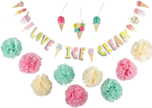 Festdekorasjoner med iskremtema