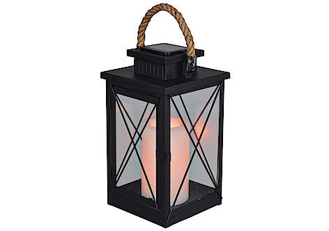 Solcellelykt med kubbelys