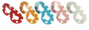 Partymaske, prikkete, 10-pakning
