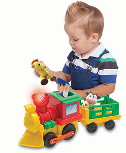 Kiddieland batteridrevet togbane med dyr, fra 1 år