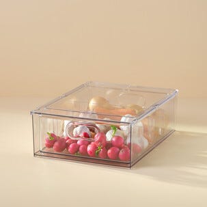 Pinottava säilytyslaatikko jääkaappiin, vetolaatikko, läpinäkyvä