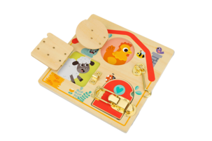 Aktivitetstavla Busy Board i trä, från 3 år