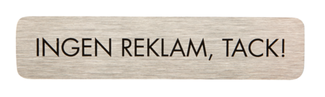 Dörrskylt, Ingen reklam, tack!