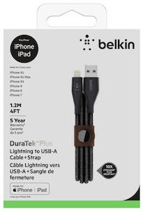Laddkabel Lightning till USB-A, Belkin DuraTek Plus