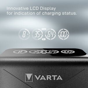 Varta LCD Plug Charger+ batteriladdare, 2600 mAh