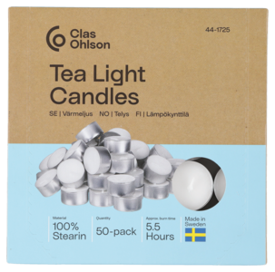 Värmeljus stearin, 50-pack, 100 procent stearin