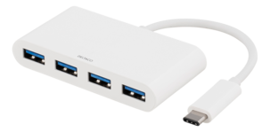 Deltaco USB hub 4 porter USB-C