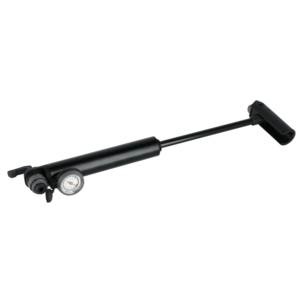 Sykkelpumpe mini, aluminium med manometer 5,5 bar