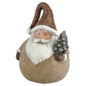 Juldekoration tomte i naturfärger, polyresin