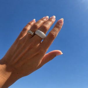 Haale II Pavé Ring Cover ringskydd, silver