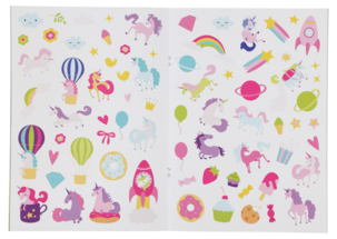 Puuhakirja ja tarroja, Unicorn Sticker Book