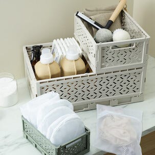 Vaskeposer med glidelås, hvite, 6-pakning