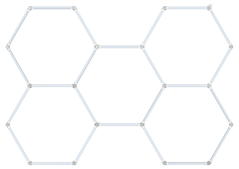 Hexagon garagebelysning startset 24 lysrör, utbyggbar