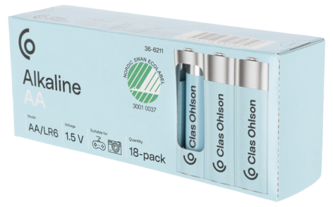 Alkaliskt batteri AA/LR6 18-pack Clas Ohlson