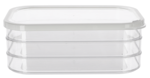 Påläggsburk i 3 lager 22 x 15,5 x 8,5 cm, plast