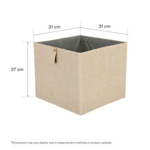 Oppbevaringsboks kvadrat strie, 31 x 31 x 27 cm