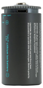 Pale Blue oppladbare D-batterier USB-C, 2-pakning