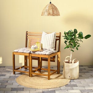 Rund flätad matta, 100 cm