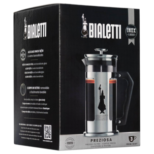 Bialetti Preziosa French Press presskanne til kaffe, 3 kopper