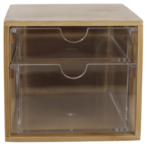 Sminkeskrin med 2 skuffer, bambus