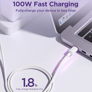 SiGN USB-C till USB-C-kabel 100W, vit