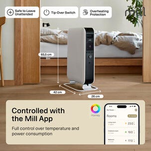 Mill Gentle Air Smart WiFi element oljefyllt, 2000 W