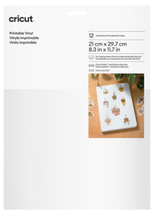 Cricut Printable Vinyl A4, itsekiinnittyvä, 12 arkkia
