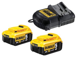 Dewalt 18 V XR DCB115P2 batterier og lader