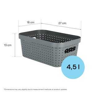 Oppbevaringskurv Neat, grå, resirkulert plast