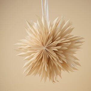 Adventsstjärna veckat papper beige 50 cm Northlight