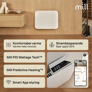 Mill Invisible Smart WiFi Sähköpatteri Gen. 4, valkoinen, 400 W