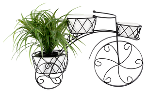 Kukkaruukut ja polkupyörä