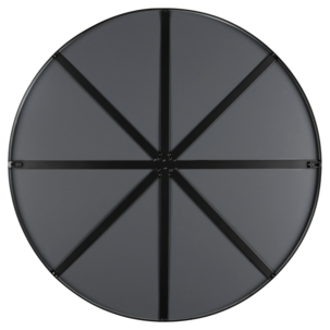 Stor rund spegel svart ram, 75 cm