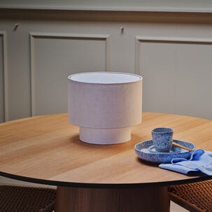 Northlight Didrik bordlampe mini, lin og metall 25,5 cm