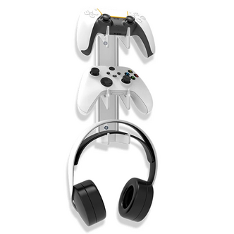 Exibel väggfäste för handkontroller och headset 3-i-1, transparent