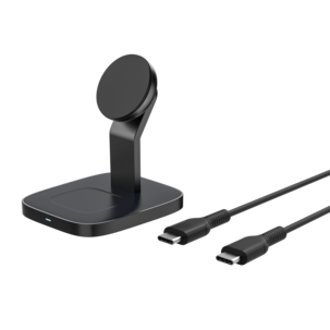 Trådlös magnetisk Qi2 laddare iPhone och AirPods, svart