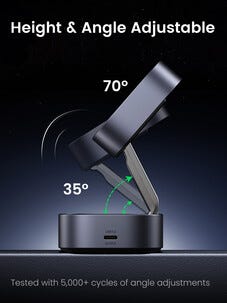 Ugreen 2-in-1 Qi2 trådlös laddare vikbar, 15 W