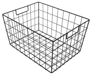 Trådkorg i metall, förvaringskorg svart
