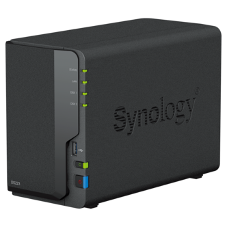 Synology DiskStation DS223 NAS, 2 brønner og sky