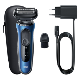 Braun Series 6 61-B1000s blå, rakapparat Wet & Dry