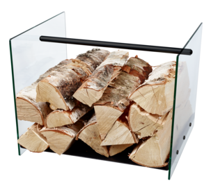 Vedkurv med glassider