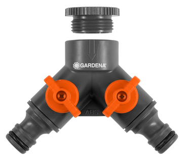 Krankoppling 2-vägs med adapter Gardena, 1/2"-3/4"
