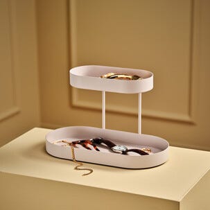 Sminkhylla metall, 2 våningar, 30 x 13 x 21,5 cm