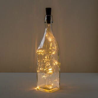 Paristokäyttöinen LED-valoketju pulloon, 2 m