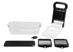 Grønnsakskutter / løkhakker med glassbeholder