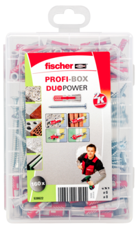 Fischer Profi-Box universalplugg DuoPower med skruv, 160-pack