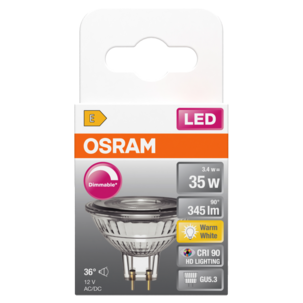 Osram reflektorlampa LED GU5.3 3,4 W dimbar varmvit