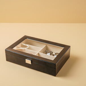 Glasögonförvaring, glasögonlåda med lock, 6 fack