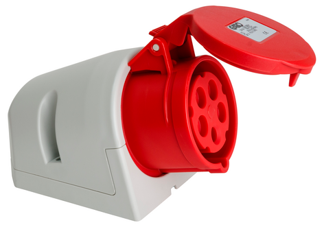 Vägguttag CEE 416-6, röd, 16 A, IP44, Garo