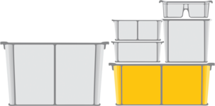 Förvaringslåda Modul, rökfärgad